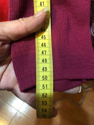 Jersey combinado granate y beige Talla S