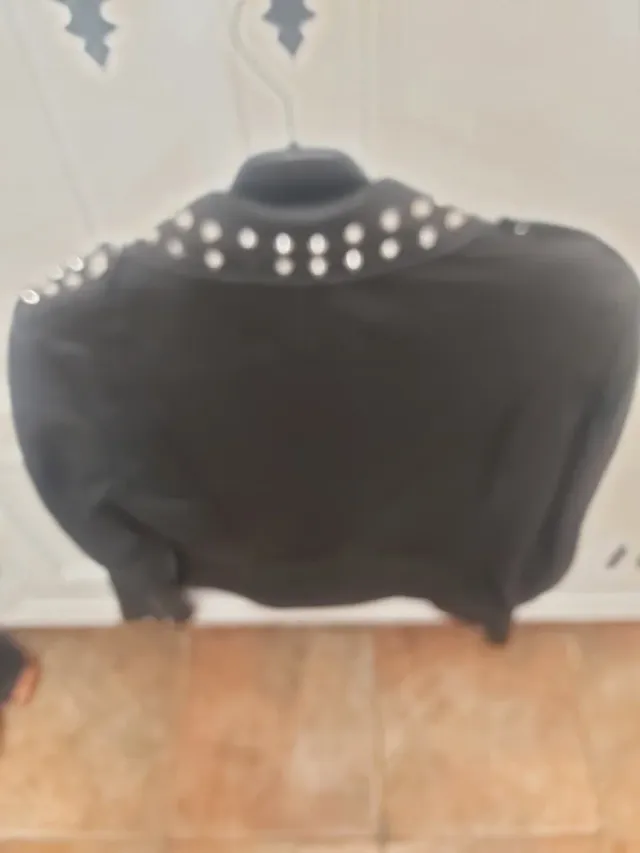 Cazadora Piel Mango Mujer Tachuelas