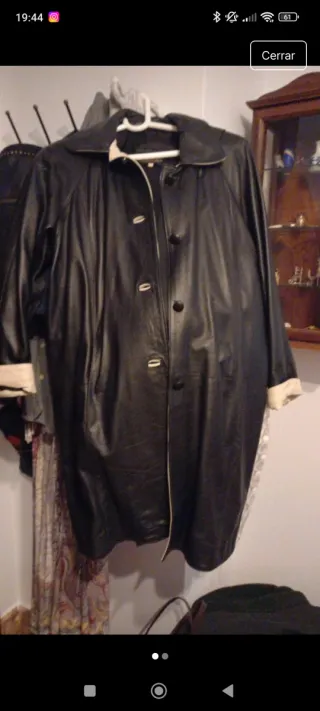 Chaqueta de cuero negra mujer