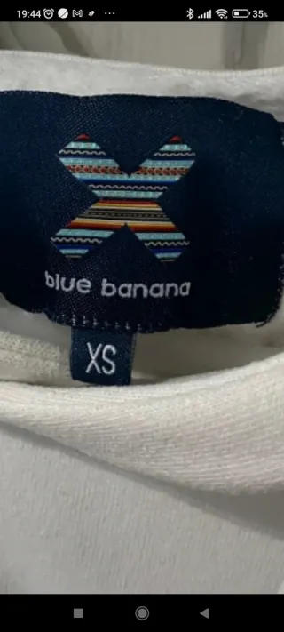 Sudadera Blue Banana blanca con logo X