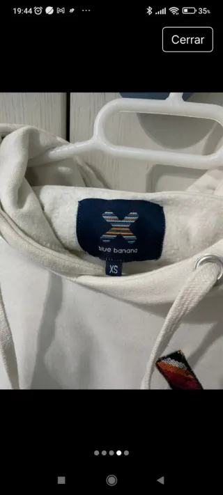 Sudadera Blue Banana blanca con logo X