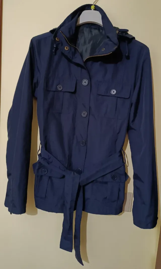 Gabardina azul mujer