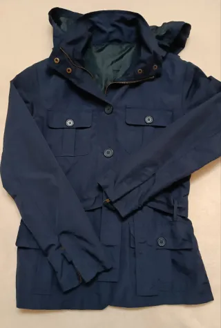 Gabardina azul mujer
