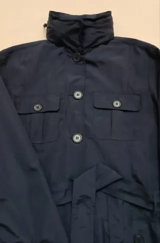Gabardina azul mujer