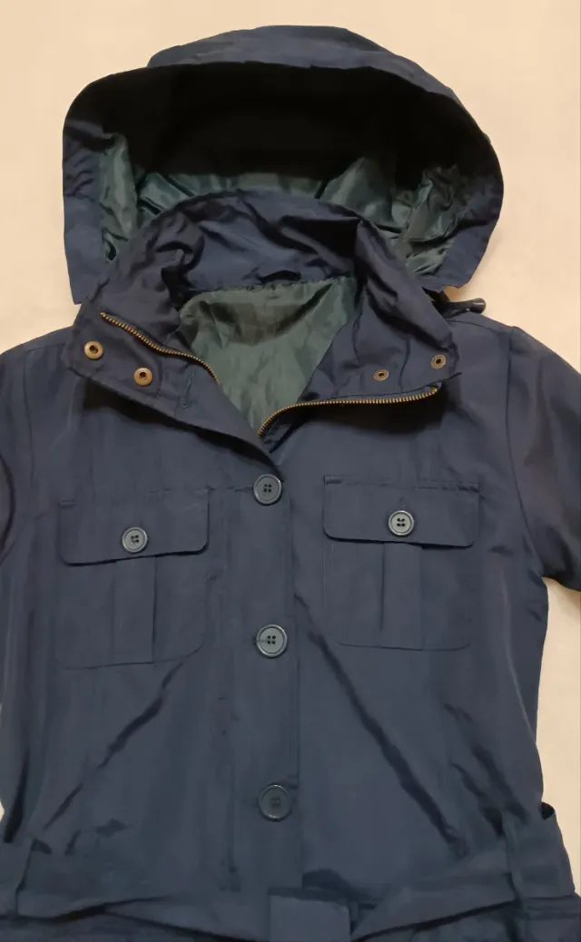 Gabardina azul mujer
