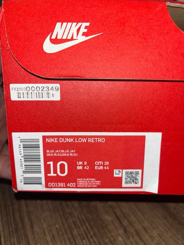 Nike Dunk Low Retro Azul y Amarillo color Blue Jay