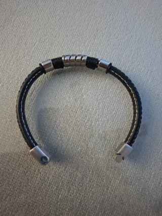 Pulsera Lotus Cuero y Acero