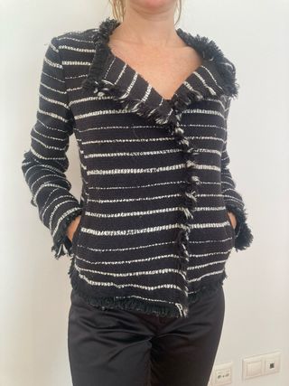 Chaqueta Mango rayas flecos