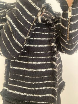 Chaqueta Mango rayas flecos