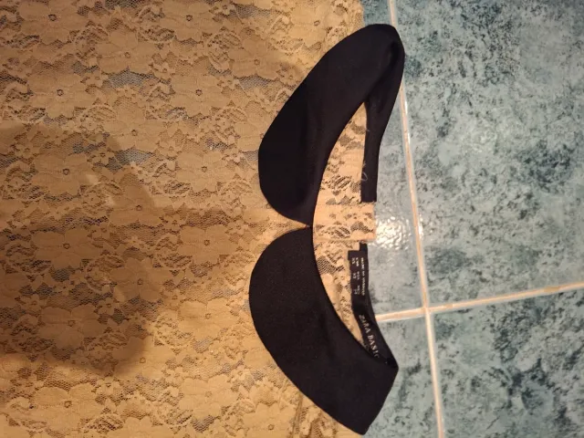 Camiseta Zara Basic encaje beige talla única