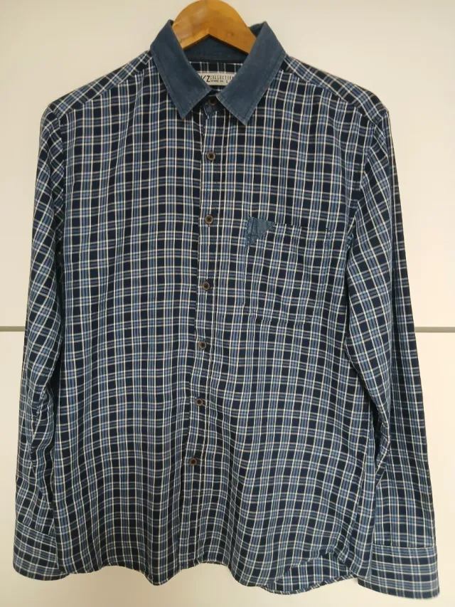 Camisa de cuadros azul y blanca Talla M