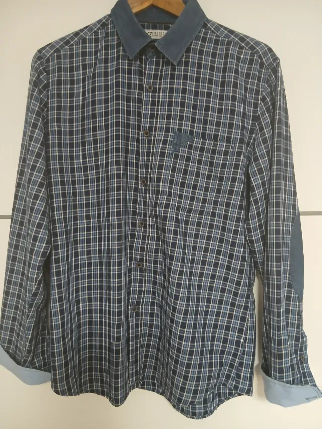 Camisa de cuadros azul y blanca Talla M