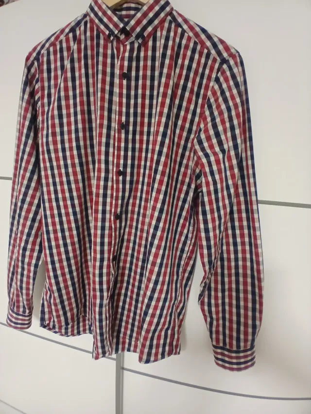 Camisa cuadros azul y rojo Talla M
