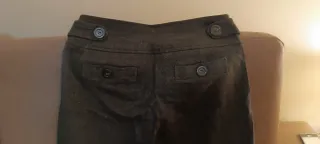 Pantalones jaspeados grises y negros