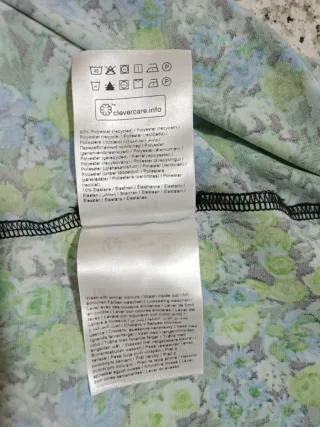 Vestido Ichi flores verde y azul