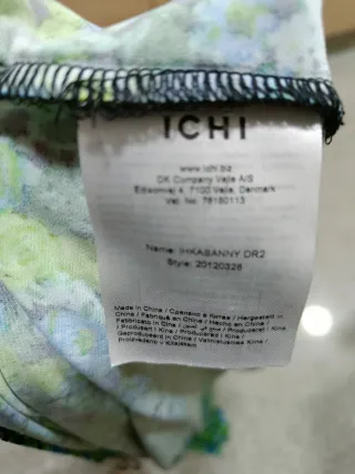 Vestido Ichi flores verde y azul