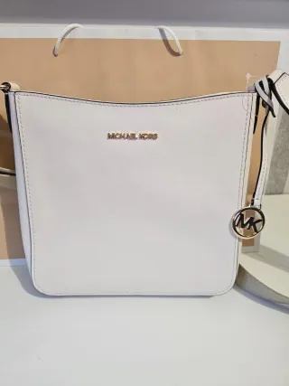 Bolso Michael Kors Blanco y Dorado Nuevo