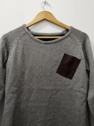 Maglione donna grigio con taschino