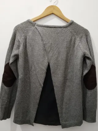 Maglione donna grigio con taschino