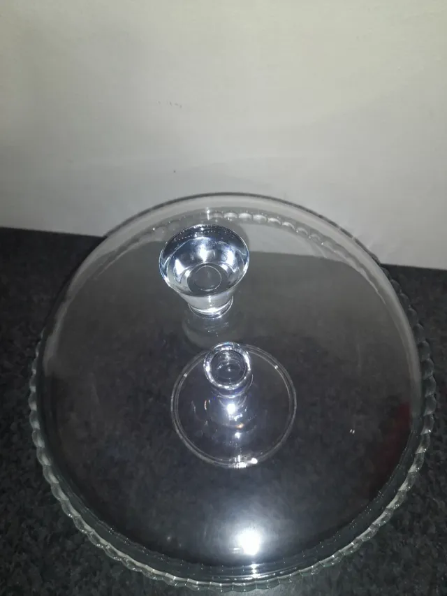 Alzatina torta grande vetro con scatola