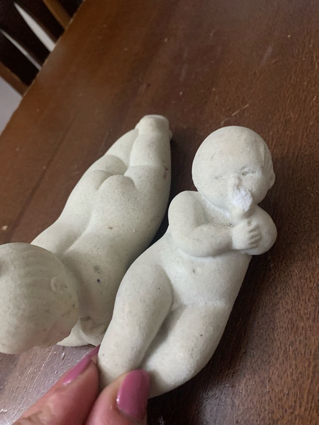 2 Bomboniere Bimbo Bimba Pietra