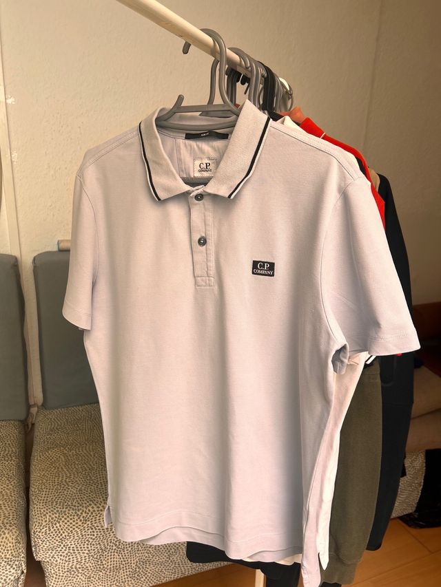 C.P. Company Camiseta Polo Gris