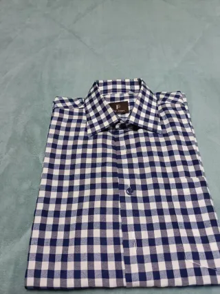 Camisa cuadros chico FLY FISH azul