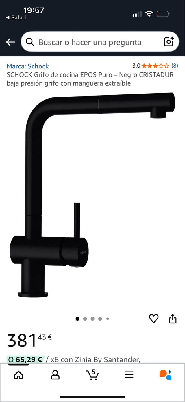 Grifo Cocina SCHOCK EPOS Puro Negro