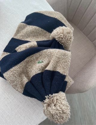 Bufanda Lacoste Beige y Azul Marino Unisex