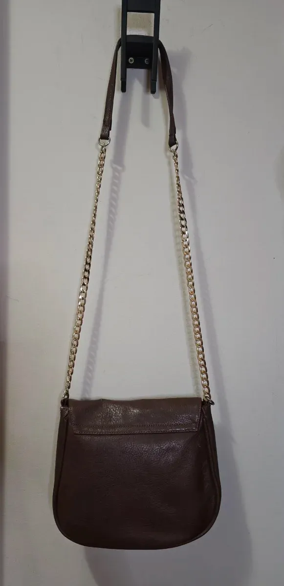 Bolso piel serpiente marrón y dorado