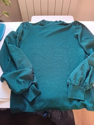 Jersey de Señora color verde talla S manga ancha