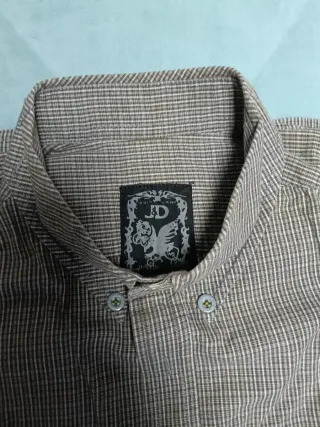 Camisa chico cuadros marrón y gris