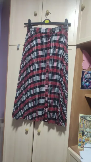 Falda Zara Plisada Botones Talla S