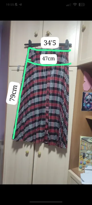 Falda Zara Plisada Botones Talla S