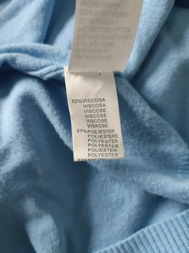 Maglione donna blu con collo alto