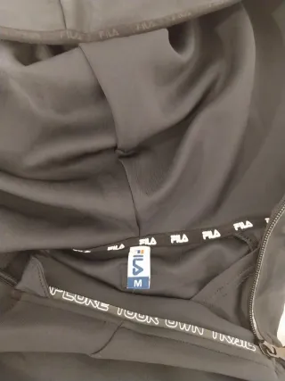 Sudadera Fila Negra con Cremallera