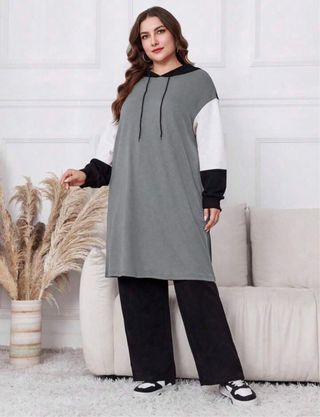 Conjunto chándal 2 piezas gris y negro XL