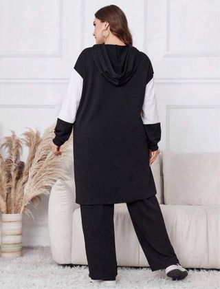 Conjunto chándal 2 piezas gris y negro XL