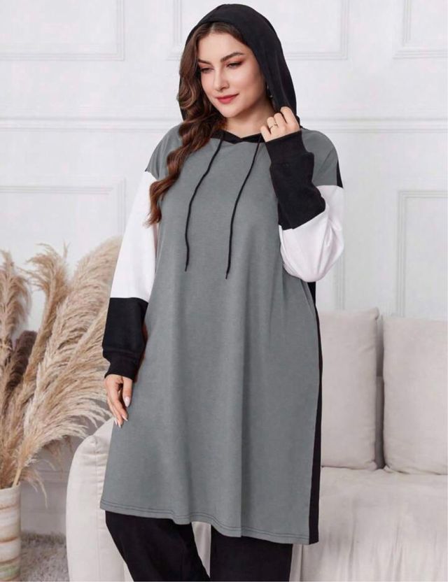 Conjunto chándal 2 piezas gris y negro XL