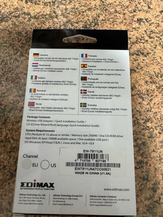 Adaptador USB Edimax EW-7811Un 150Mbps WiFi