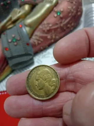 Moneda 20 Francos Franceses Gallo 1950