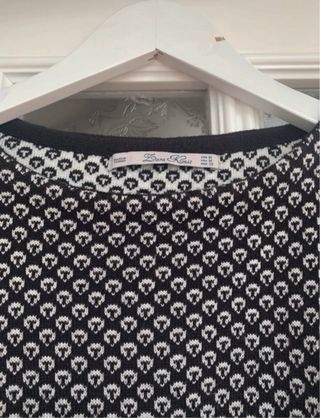 Jersey Zara Crop Negro Blanco Talla M