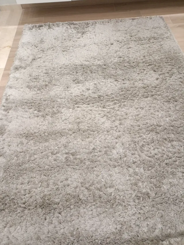 Tapete de pelo longo cinza 160x230