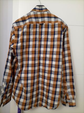 Camisa de cuadros hombre azul y marrón