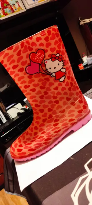 Botas agua Hello Kitty niña talla 35 color rosa