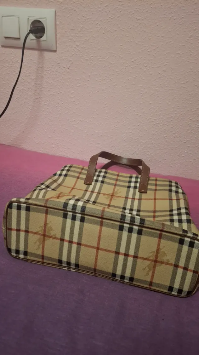 Bolso Burberry Cuadros Beige y Marrón