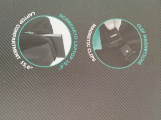 Zaino Urban nero e turchese