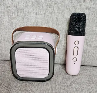 Altavoz Karaoke Portátil con Micrófono Rosa