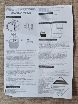 Altavoz Karaoke Portátil con Micrófono Rosa