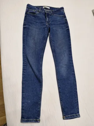 Pantalón vaquero Zara tiro medio azul oscuro Talla